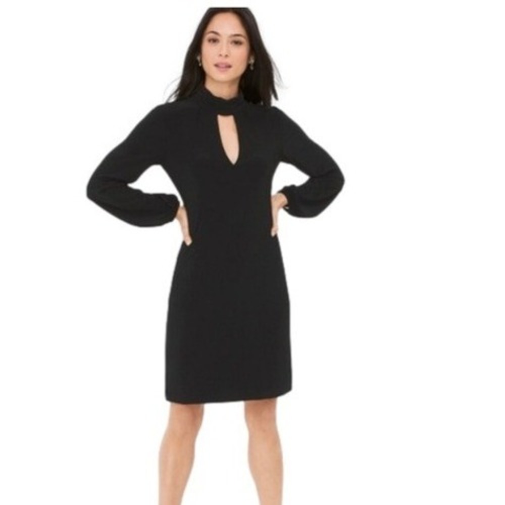 white house black market‎ dress mini black whimsigoth long sleeve 4 party Office